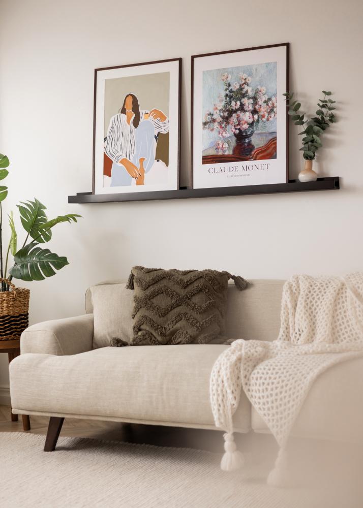 KAILA Étagère à tableaux Noir 140 cm