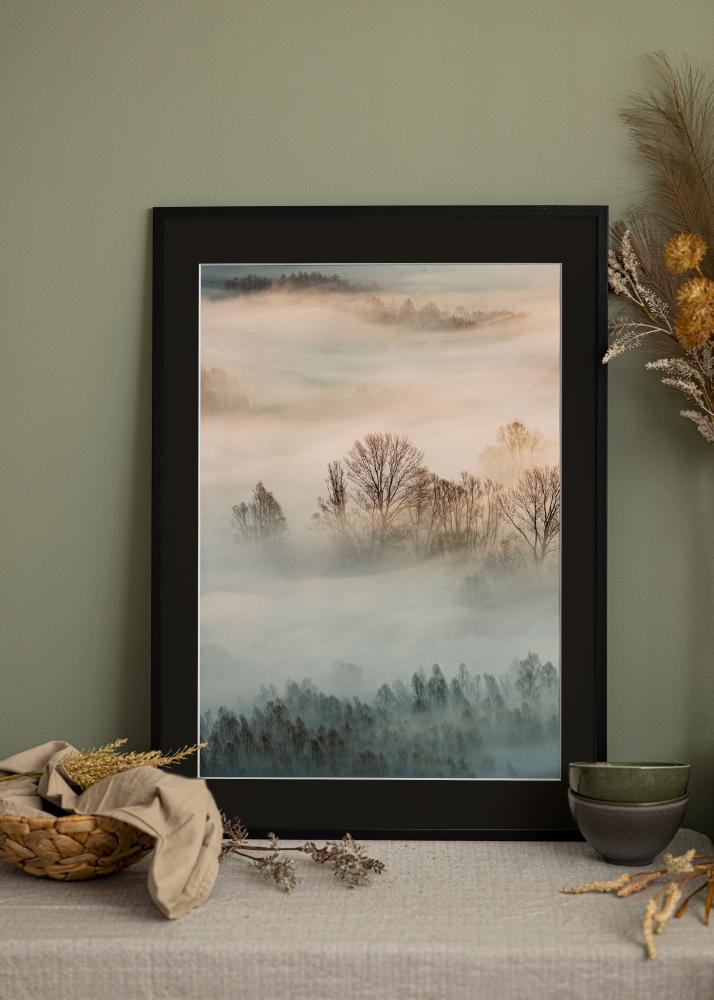 Cadre Edsbyn Noir 40x60 cm - Passe-partout Noir 32,9x48,3 cm