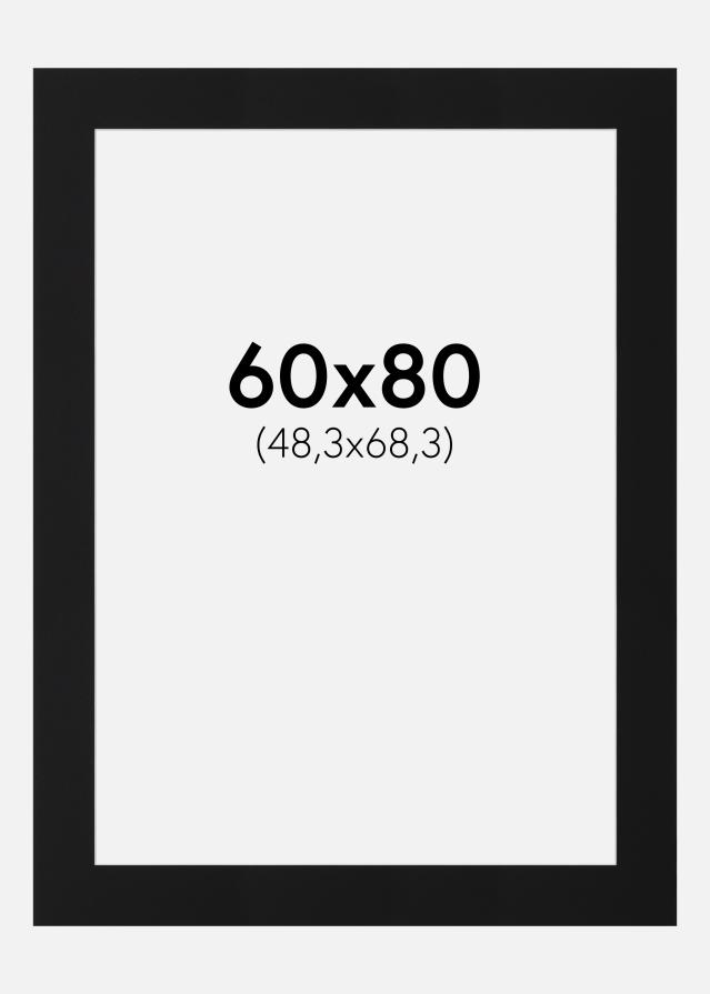 Passe-partout Noir Standard (noyau blanc) 60x80 cm (48,3x68,3)