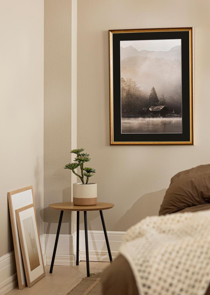 Cadre Abisko Or 24x30 cm - Passe-partout Noir 18x24 cm