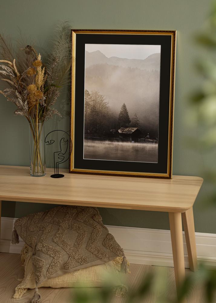 Cadre Abisko Or 24x30 cm - Passe-partout Noir 18x24 cm