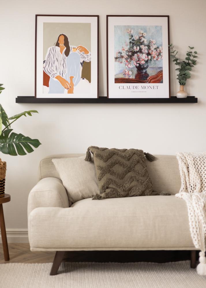 KAILA Étagère à tableaux Noir 140 cm