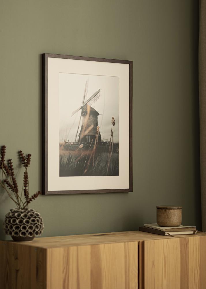 Cadre E-Line Verre Acrylique Noyer 50x50 cm