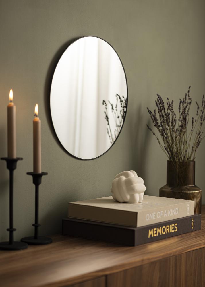 KAILA Round Mirror - Thin Black diamètre 40 cm