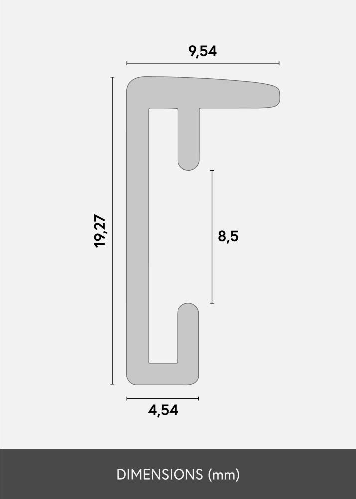 Cadre Neptune Verre acrylique White Oak 50x70 cm