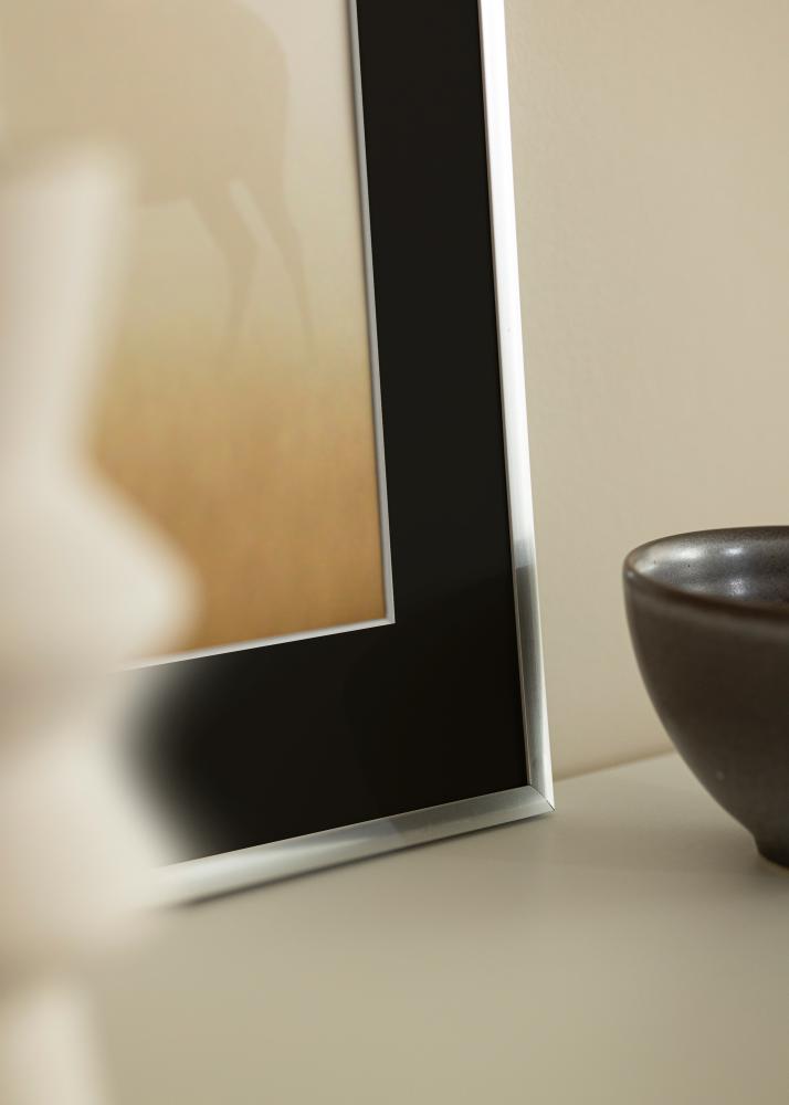 Cadre New Lifestyle Argent 30x40 cm - Passe-partout Noir 18x27 cm
