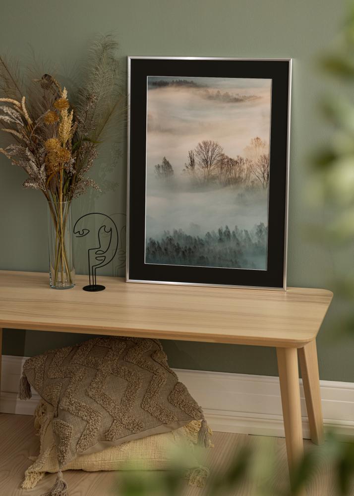 Cadre New Lifestyle Argent 30x40 cm - Passe-partout Noir 18x27 cm