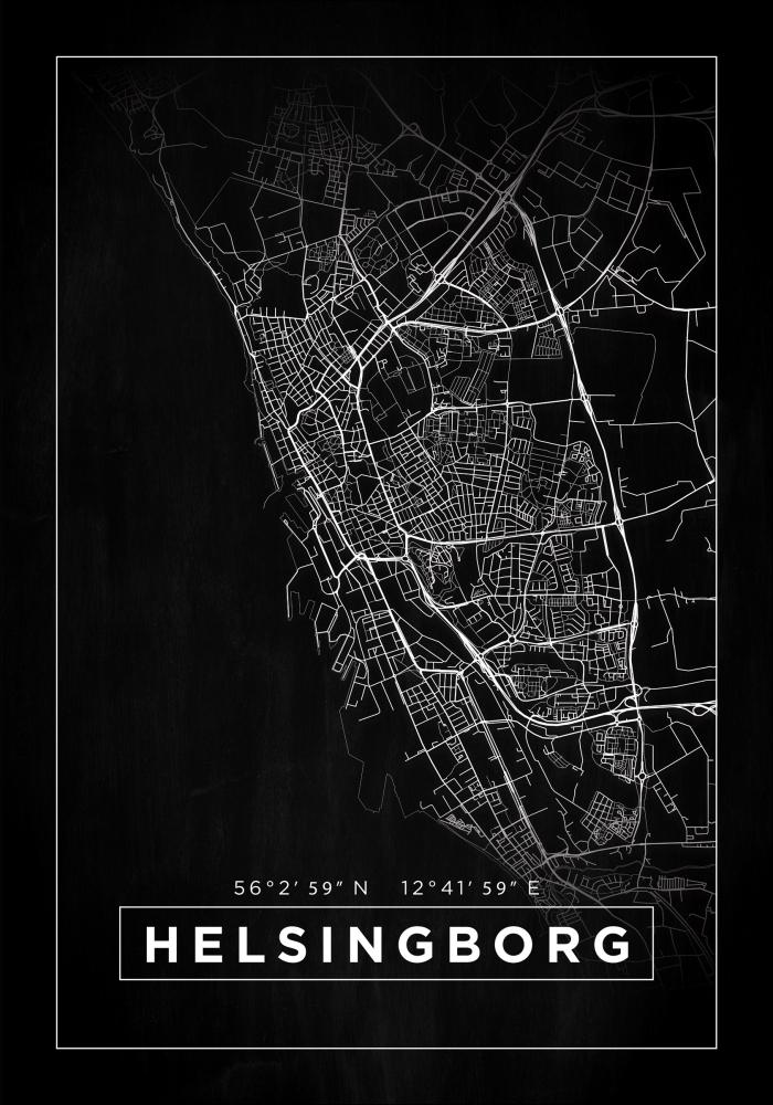 Map - Helsingborg - Black