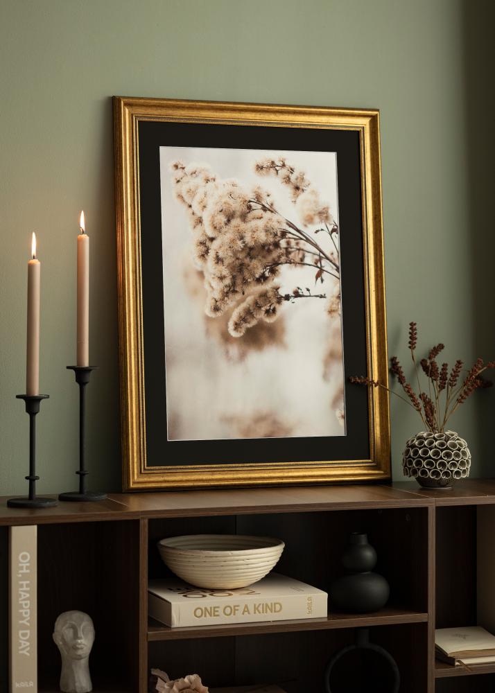 Cadre Rococo Or 50x60 cm - Passe-partout Noir 40x50 cm