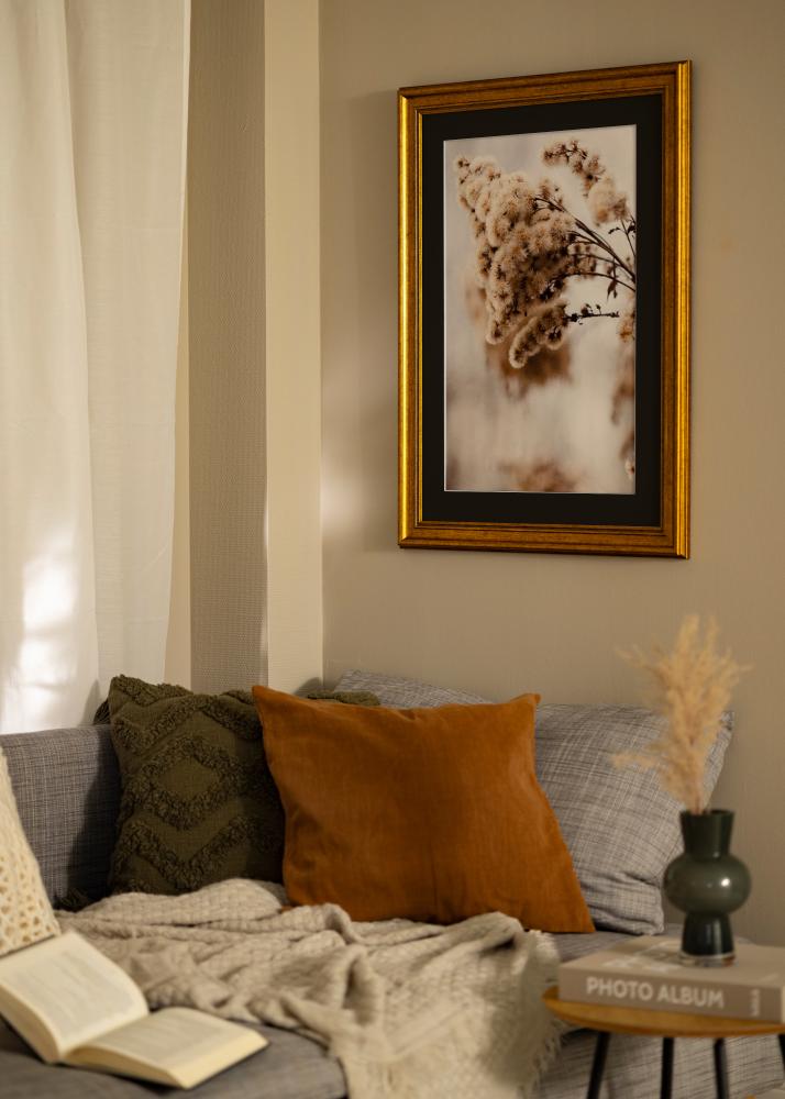 Cadre Rococo Or 50x60 cm - Passe-partout Noir 40x50 cm