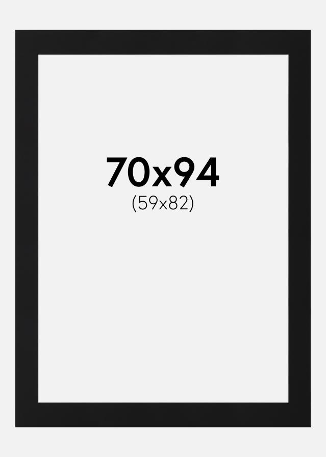 Passe-partout Noir Standard (noyau blanc) 70x94 cm (59x82)