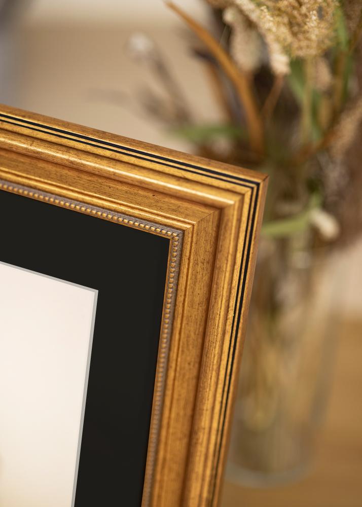 Cadre Rococo Or 50x60 cm - Passe-partout Noir 40x50 cm