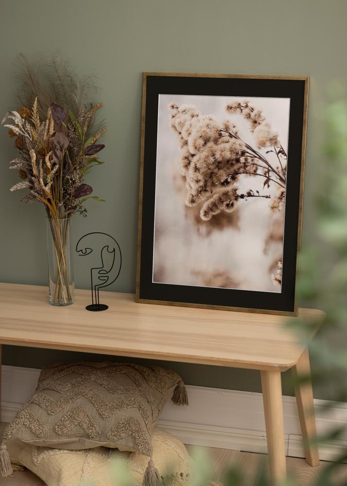 Cadre Galant Or 30x40 cm - Passe-partout Noir 18x27 cm