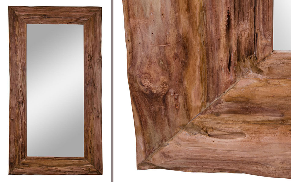 Miroir en matériau recyclé - cadre en bois recyclé